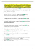 Florida CAM Prep Exam UPDATED Exam  QUESTIONS AND CORRECT ANSWERS 