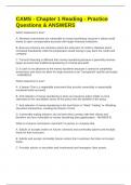 CAMS - Chapter 1 Reading - Practice Questions & ANSWERS