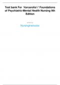 Varcarolis' Foundations of Psychiatric-Mental Health Nursing&colon; A Clinical Approach &lpar;9th Edition&rpar; &ndash; Complete Test Bank