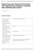 NNAAP Nurse Aide Practice ACTUAL EXAM TEST QUESTIONS & ANSWERS &lpar;A&plus; GRADED 100&percnt; VERIFIED&rpar; 2025 LATEST&excl;&excl;