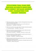 CPCS&sol;CPMSM FINAL EXAM PREP  2025&sol;2026 ACCURATE QUESTIONS  WITH CORRECT DETAILED ANSWERS  &vert;&vert; 100&percnt; GUARANTEED PASS  <RECENT VERSION> 