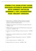CPMSM &lpar;TJC&rpar; EXAM STUDY GUIDE  2025&sol;2026 ACCURATE QUESTIONS  WITH CORRECT DETAILED  ANSWERS &vert;&vert; 100&percnt; GUARANTEED  PASS <RECENT VERSION> 