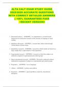 ALTA CALT EXAM STUDY GUIDE  2025&sol;2026 ACCURATE QUESTIONS  WITH CORRECT DETAILED ANSWERS  &vert;&vert; 100&percnt; GUARANTEED PASS  <RECENT VERSION> 