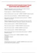 Esthetics State Board Exam Texas questions and answers 2025