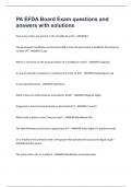 PA EFDA Board Exam questions and answers with solutions