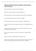 Dental Assistant Exam questions and answers with solutions&period;