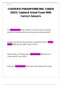 CERTIFIED PARAOPTOMETRIC CODER 2025&semi; Updated Actual Exam With Correct Answers