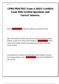 CPMA PRACTICE Exam A 2025&semi; Certified Exam With Verified Questions And Correct Answers&period;