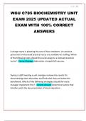 WGU C785 BIOCHEMISTRY UNIT EXAM 2025 UPDATED ACTUAL EXAM WITH 100&percnt; CORRECT ANSWERS