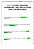 CRCST EXAM 2025 BRAND NEW ACTUAL EXAM PRACTICE QUESTIONS WITH VERIFIED ANSWERS
