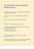 Mic 205 Exam 4 exam with precise detailed answers