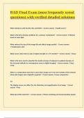 RAD Final Exam &lpar;most frequently tested questions&rpar; with verified detailed solutions 