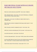 RAD 100 FINAL EXAM &lpar;328 QUESTIONS&rpar; WITH ACCURATE DETAILED SOLUTIONS