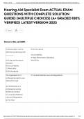 Hearing Aid Specialist Exam ACTUAL EXAM QUESTIONS WITH COMPLETE SOLUTION GUIDE&rpar; &lpar;MULTIPLE CHOICES&rpar; &lpar;A&plus; GRADED 100&percnt; VERIFIED&rpar; LATEST VERSION 2025
