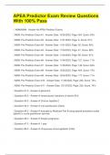 APEA Predictor Exam Review Questions With 100&percnt; Pass