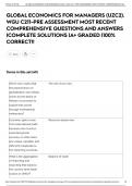 GLOBAL ECONOMICS FOR MANAGERS &lpar;UZC2&rpar;&period; WGU C211-PRE ASSESSMENT MOST RECENT COMPREHENSIVE QUESTIONS AND ANSWERS &vert;COMPLETE SOLUTIONS &vert;A&plus; GRADED &vert;100&percnt; CORRECT&excl;&excl;