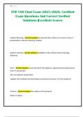 TFM 160 Final Exam 2025&sol;2026&semi; Certified Exam Questions And Correct Verified Solutions &vert;Excellent Scores