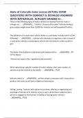 State of Colorado Sales License ACTUAL EXAM QUESTIONS WITH CORRECT & DETAILED ANSWERS WITH RATIONALES&period; ALREADY GRADED A&plus;&period;