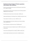Nutritionist Quiz Chapter 5 Protein questions and answers with solutions&period;