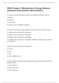 ISSA Chapter 3 Metabolism & Energy Balance questions and answers with solutions