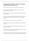 Nutritionist Quiz Chapter 11 Stages of Change and Motivational Interviewing