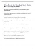 ISSA Sports Nutrition Quiz Study Guide for Final with solutions&period;