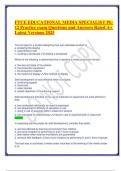 FTCE EDUCATIONAL MEDIA SPECIALIST Pk-12 Practice exam Questions and Answers Rated A&plus; Latest Versions 2025&period;