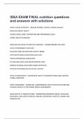ISSA EXAM FINAL nutrition questions and answers with solutions