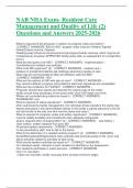 NAB NHA Exam- Resident Care Management and Quality of Life &lpar;2&rpar; Questions and Answers 2025-2026