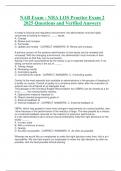 NAB Exam - NHA LOS Practice Exam 2 2025 Questions and Verified Answers