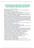 NAB NHA Exam- Physical&comma; Environmental&comma; and Atmosphere Questions and Answers