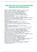 NAB-NHA Line of Service Exam 2025-2026 Questions and Verified Answers