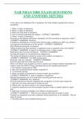 NAB NHA&sol;CORE EXAM QUESTIONS AND ANSWERS 2025&sol;2026
