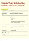 ALL THE COMSAE &sol; COMPLETE STUDY GUIDE ACTUAL EXAM Q-BANK &sol; ACCURATE QUESTIONS WITH DEFINITIVE SOLUTIONS &sol; A GRADE &sol; 2025  
