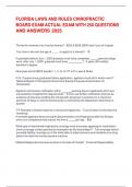 FLORIDA LAWS AND RULES CHIROPRACTIC BOARD EXAM ACTUAL EXAM WITH 250 QUESTIONS AND ANSWERS 2025&period;