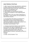 Labor Relations Final Exam