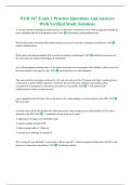 NUR 347 Exam 3 Practice Questions And Answers With Verified Study Solutions