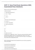 OCP 17 Java Final Exam Questions With Guaranteed Pass Solutions&period;
