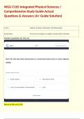 WGU C165 Integrated Physical Sciences &sol; Comprehensive Study Guide Actual Questions & Answers &lpar;A&plus; Guide Solution&rpar;