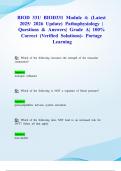 BIOD 331&sol; BIOD331 Module 4&colon; &lpar;Latest 2025&sol; 2026 Update&rpar; Pathophysiology &vert; Questions & Answers&vert; Grade A&vert; 100&percnt; Correct &lpar;Verified Solutions&rpar;- Portage Learning