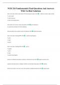 NUR 324 Fundamentals Final Questions And Answers With Verified Solutions