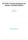  ATI TEAS 7 &ndash; Practice Questions and Answers &ndash; Test Bank 2022&sol;2023 &ndash; Comprehensive Study Material for TEAS Preparation