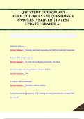 QAL Study Guide &ndash; Plant Agriculture Exam Questions & Verified Answers &lpar;Latest Update&rpar; &ndash; Graded A&plus;