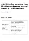 CCLE Ethics & Jurisprudence Exam &vert; Updated Questions and Answers &vert; Graded A&plus; &vert; Verified Answers