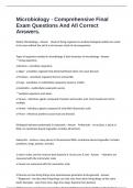 Microbiology - Comprehensive Final Exam Questions And All Correct Answers&period;