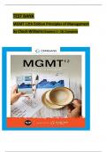 TEST BANK For MGMT 12th Edition&comma; Principles of Management By Chuck Williams&comma; Verified Chapters 1 - 18&comma; Complete Newest Version