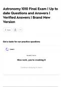 Astronomy 1010 Final Practice Exam &vert; Up to date Questions and Answers &vert; Verified Answers &vert; Brand New Version