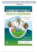 Test Bank - Community&sol;Public Health Nursing&comma; 8th Edition &lpar;Nies&comma; 2024&rpar;&comma; Chapter 1-34 &vert; All Chapters