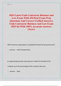 2025 Latest Utah Contractor Business and  Law Exam With 450 Real Exam Prep  Questions And Correct Verified Answers&vert;  Utah Contractor Business And Law Exam  2025 Qs With 100&percnt; Accurate Answers  &lpar;New&excl;&rpar;