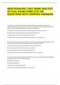 HESI PEDIATRIC TEST BANK 2025 EXIT ACTUAL EXAM COMPLETE 250 